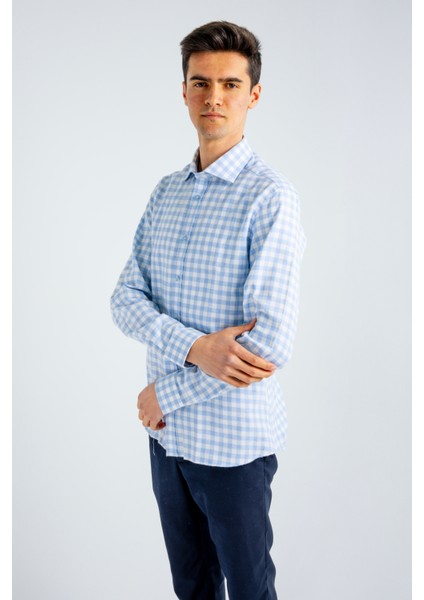Erkek Gömlek Mavi Beyaz fiyatları