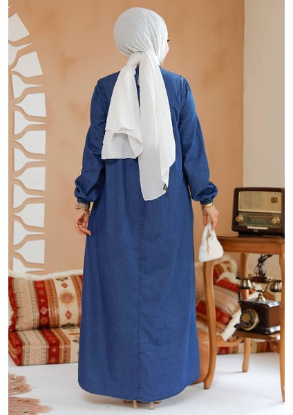 Kot Lacivert Tesettür Elbise 19125L fırsatları