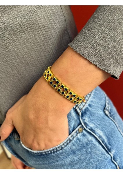 Bronz Border Bracelet With Enamel