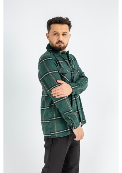Jakamen Erkek Gömlek Pamuklu Haki