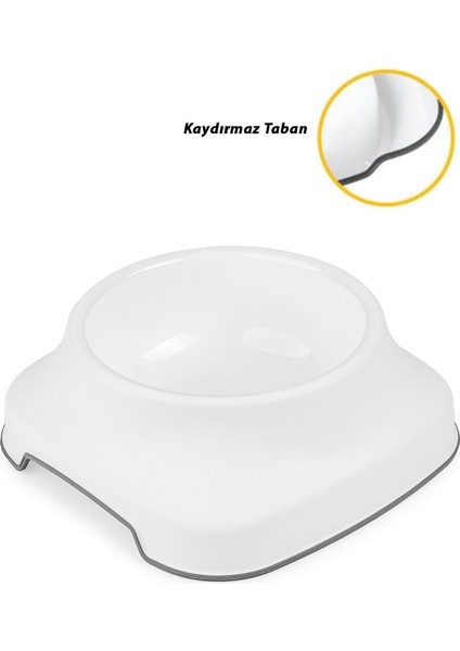 Kedi Köpek Mama ve Su Kabı 1 lt Silikon Kaydırmaz Taban Beyaz indirimleri