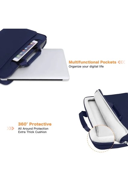 Mosıso 360 Koruyucu Laptop Omuz Çantası Lacivert fiyatları