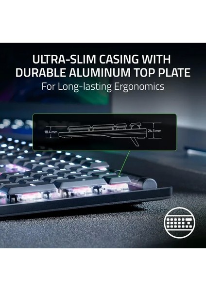 Deathstalker V2 Pro Wireless Oyuncu Klavyesi Klasik Siyah V2 Linear Optical Switch