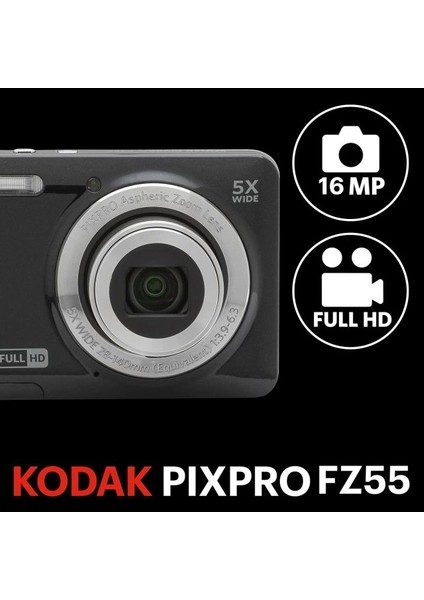 Pıxpro FZ55-RD 16MP Dijital Fotoğraf Makinesi Siyah fırsatları