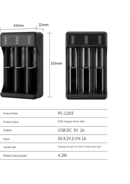 18650 Type-C Kablolu Hızlı Şarj Cihazı 4.2V Lityum Pil 14500 26650 18650 Pil Için Akıllı Şarj Cihazı, 4 Yuva (Yurt Dışından)