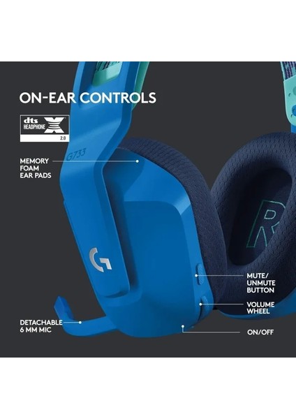 G G733 Lıghtspeed Kablosuz Oyuncu Kulaklığı Mavi modelleri