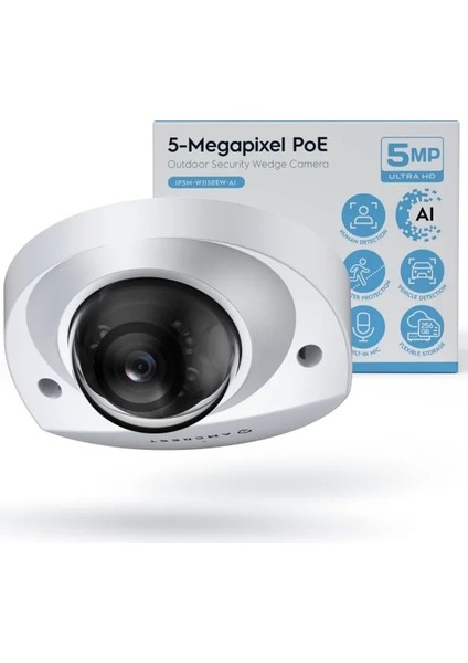 5 Megapiksel Wedge Ip Poe Aı 20FPS Kamera Beyaz