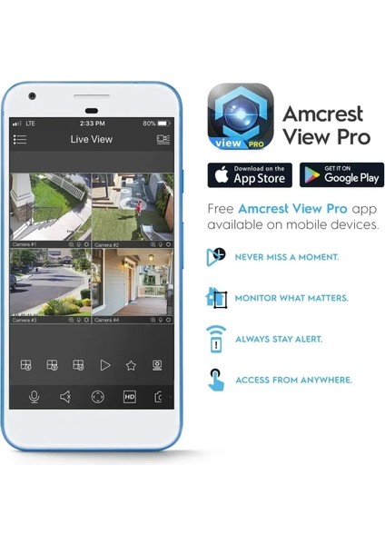 Ultrahd 4K (8mp) Dış Mekan Güvenlik Poe Ip Kamera - Siyah Siyah