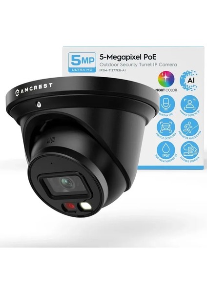 Gece Renkli Aı Taretli Ip Poe 20FPS Kamera Beyaz Black fırsatları