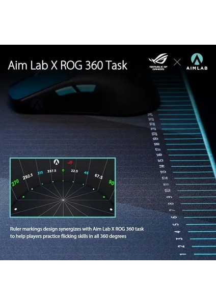 Rog Hone Ace Aim Lab Edition Gaming Mouse Pad (508 x 420 x 3 Mm) 16.5l x 19.9W Inches