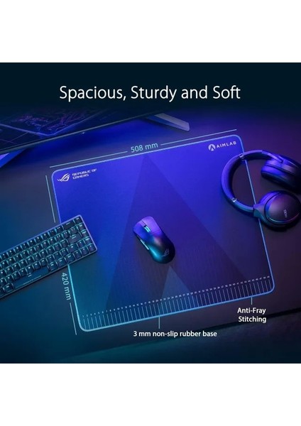 Rog Hone Ace Aim Lab Edition Gaming Mouse Pad (508 x 420 x 3 Mm) 16.5l x 19.9W Inches