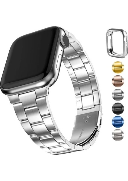 No Tools Needed Compatible Apple Watch Kordonları Gümüş 49 mm