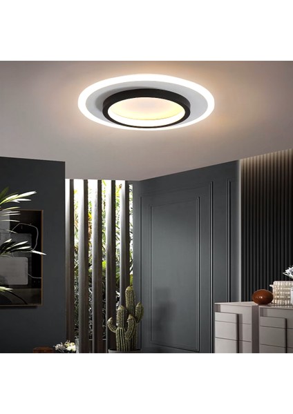 50 cm Akrilikli Yuvarlak Kumandalı,dimli 3 Işık Renkli LED Tavan Lambası, Modern Avize modelleri