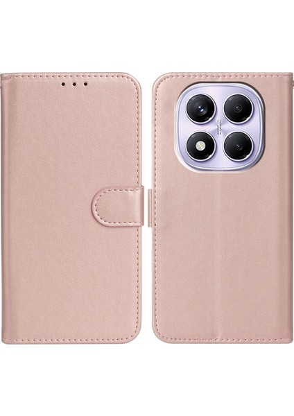 Xiaomi Redmi Için Not 14 Pro 4g Kılıf Pu Deri Flip Telefon Kapak Cüzdan Kart Yuvası Tutucu-Gül Altın (Yurt Dışından)