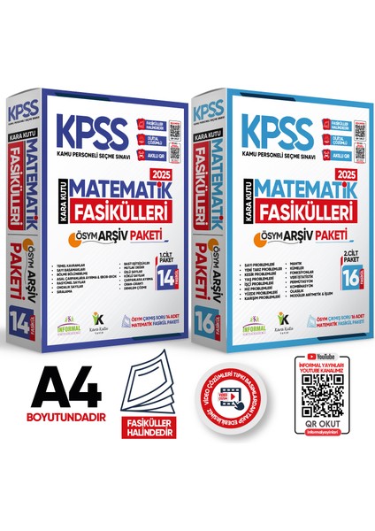 2025 Kpss Matematik Kara Kutu 1 ve 2.cilt Fasikül Seti (30LU) Ösym Çıkmış Soru Bankası Çözümlü Paket fiyatları