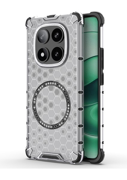 Xiaomi Redmi Için Not 14 Pro 5g/poco X7 5g Kılıf Magsafe Petek Tasarımı ile Uyumlu Tpu + Pc Telefon Kapağı-Şeffaf (Yurt Dışından)