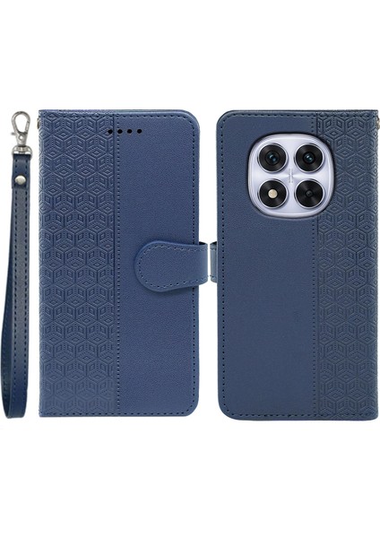 Xiaomi Redmi Note 14 Pro 4g Cüzdan Telefon Kılıfı Desen Baskı Deri Kapak Çevirin-Mavi (Yurt Dışından)