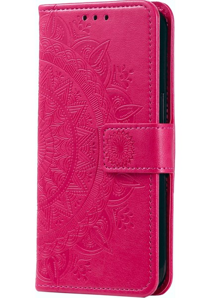 Xiaomi Redmi Note 14 Pro 4g Standlı Kılıf Baskılı Totem Pu Deri Cüzdan Telefon Kapağı-Gül (Yurt Dışından)