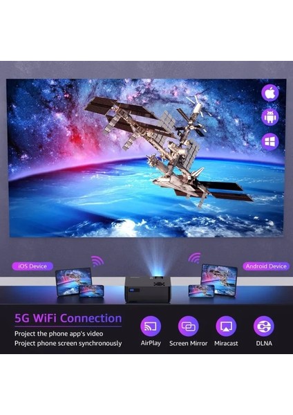 5g Wifi Bluetooth Yerel 1080P Projektör