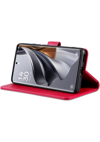 Xiaomi Redmi Için Not 14 Pro 5g/poco X7 5g Kılıf Çizilmez Pu Deri Standı Cüzdan Telefon Kapağı-Kırmızı (Yurt Dışından)