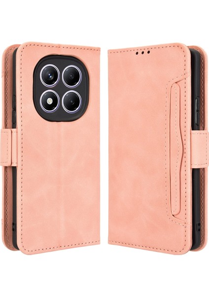 Xiaomi Redmi Note 14 Pro 4g Kılıf Deri Telefon Cüzdan Kapağı Çoklu Kart Yuvaları Ile-Pembe (Yurt Dışından)