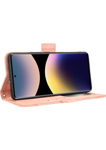 Xiaomi Redmi Note 14 Pro 4g Kılıf Deri Telefon Cüzdan Kapağı Çoklu Kart Yuvaları Ile-Pembe (Yurt Dışından)