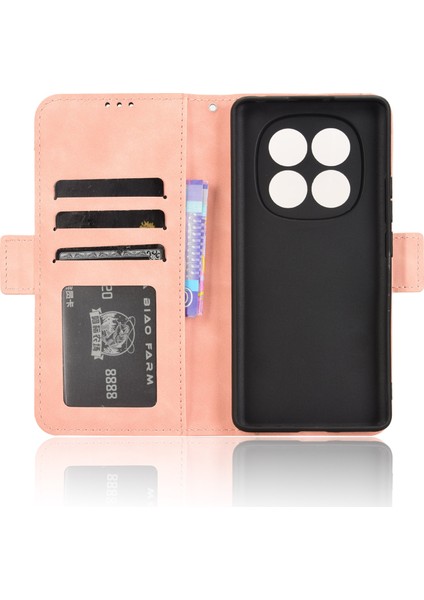 Xiaomi Redmi Note 14 Pro 4g Kılıf Deri Telefon Cüzdan Kapağı Çoklu Kart Yuvaları Ile-Pembe (Yurt Dışından)
