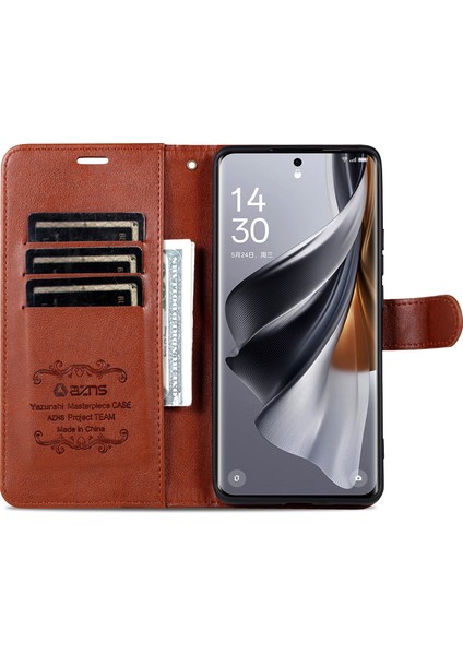 Xiaomi Redmi Için Not 14 Pro 5g/poco X7 5g Kılıf Çizilmez Pu Deri Standı Cüzdan Telefon Kapağı-Kahverengi (Yurt Dışından)
