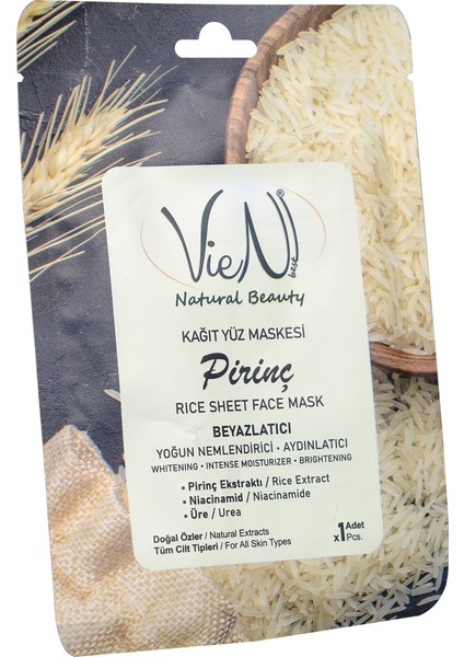 Vien Best Super Food Pirinç Kagıt Yüz Maskesi-Beyazlatıcı Etki