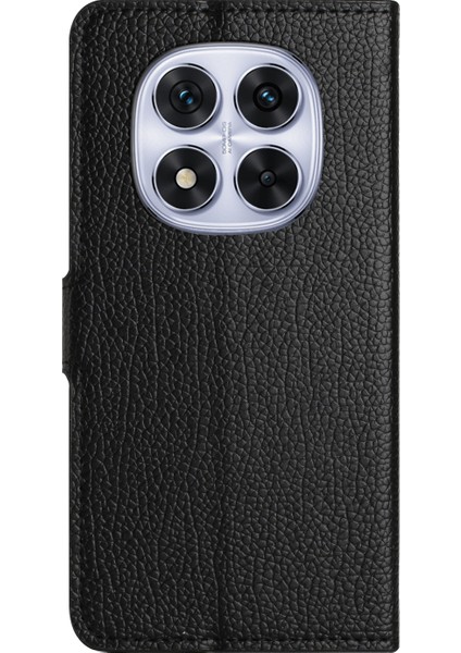Xiaomi Redmi Için Not 14 Pro+ 5g/not 14 Pro 5g/poco X7 5g Kılıf Pu Deri Cüzdan Telefon Kapağı Litchi Doku, Siyah (Yurt Dışından)