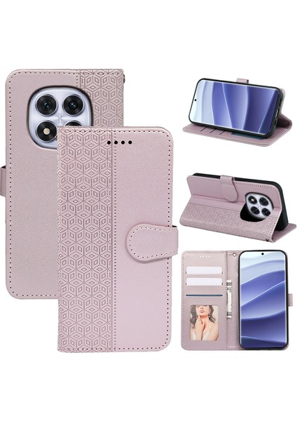 Xiaomi Redmi Note 14 Pro 4g Cüzdan Telefon Kılıfı Desen Baskı Deri Kapak Çevirin-Gül Altın Için (Yurt Dışından)