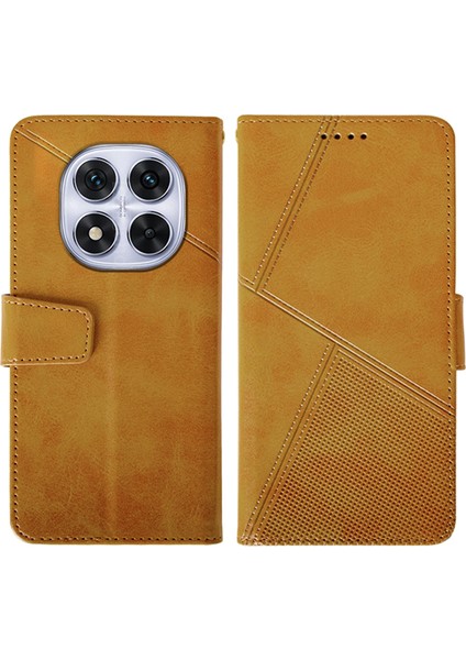 Xiaomi Redmi Note 14 Pro 4g Kılıf Deri Cüzdan Telefon Kapak Standı Buzağı Doku-Kahverengi (Yurt Dışından)