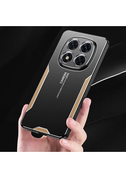 Xiaomi Redmi Için Not 14 Pro 5g/poco X7 5g Telefon Kılıfı Alüminyum Alaşımlı Tpu Pc Arka Kapak-Altın (Yurt Dışından)