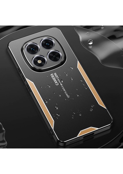 Xiaomi Redmi Için Not 14 Pro 5g/poco X7 5g Telefon Kılıfı Alüminyum Alaşımlı Tpu Pc Arka Kapak-Altın (Yurt Dışından)