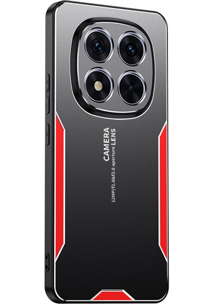 Xiaomi Redmi Için Not 14 Pro 5g/poco X7 5g Telefon Kılıfı Alüminyum Alaşımlı Tpu Pc Arka Kapak-Kırmızı (Yurt Dışından)
