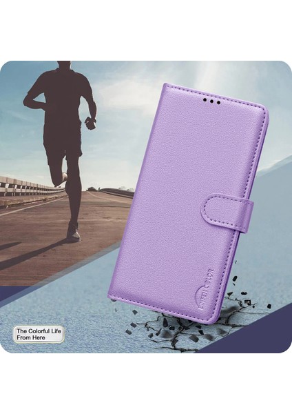 Xiaomi Redmi Için Not 14 Pro+ 5g/not 14 Pro 5g/poco X7 5g Deri Kılıf Cüzdan Rfıd Engelleme Telefon Kapağı-Mor (Yurt Dışından)