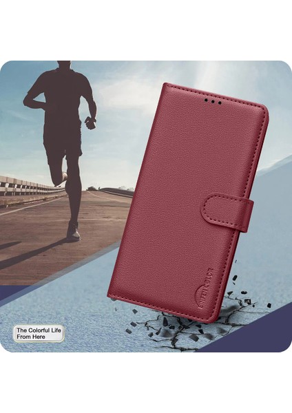 Xiaomi Redmi Için Not 14 Pro+ 5g/not 14 Pro 5g/poco X7 5g Deri Kılıf Cüzdan Rfıd Engelleme Telefon Kapağı-Kırmızı (Yurt Dışından)