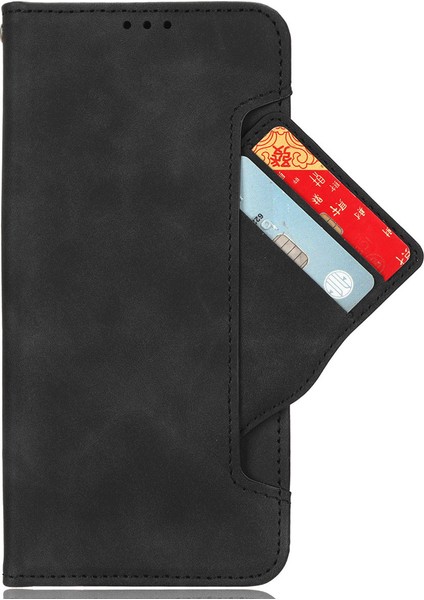 Xiaomi Redmi Note 14 Pro 4g Kılıf Deri Telefon Cüzdan Kapağı Çoklu Kart Yuvaları Ile-Siyah (Yurt Dışından)