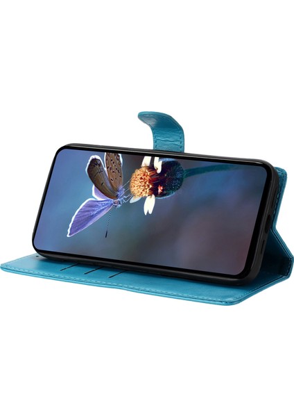 Xiaomi Redmi Note 14 Pro 4g Cüzdan Kılıfı Için Glitter Çizilmez Deri Telefon Kapağı Stand-Mavi (Yurt Dışından)