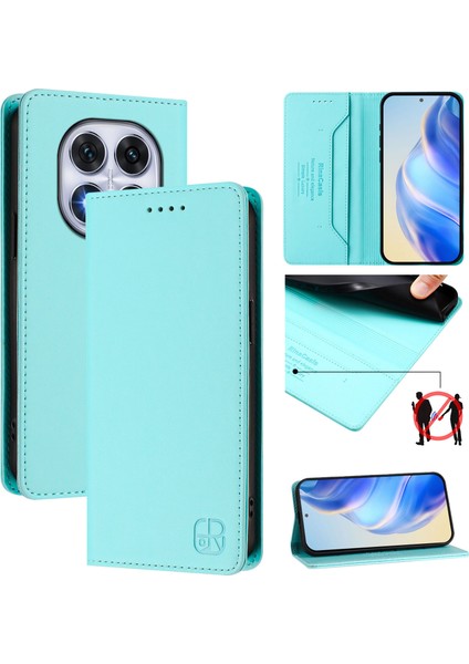 Xiaomi Poco X7 5g/xiaomi Redmi Not 14 Pro 5g Rınacasıs RC01 Deri Kılıf Rfıd Engelleme Cüzdan Standı Manyetik Kapanış Darbeye Dayanıklı Telefon Kapağı-Nane Yeşili (Yurt Dışından) fiyatları
