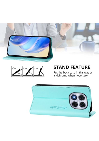 Xiaomi Poco X7 5g/xiaomi Redmi Not 14 Pro 5g Rınacasıs RC01 Deri Kılıf Rfıd Engelleme Cüzdan Standı Manyetik Kapanış Darbeye Dayanıklı Telefon Kapağı-Nane Yeşili (Yurt Dışından) modelleri