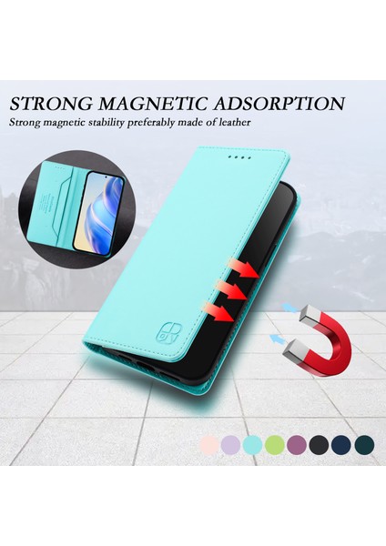 Xiaomi Poco X7 5g/xiaomi Redmi Not 14 Pro 5g Rınacasıs RC01 Deri Kılıf Rfıd Engelleme Cüzdan Standı Manyetik Kapanış Darbeye Dayanıklı Telefon Kapağı-Nane Yeşili (Yurt Dışından) fırsatları