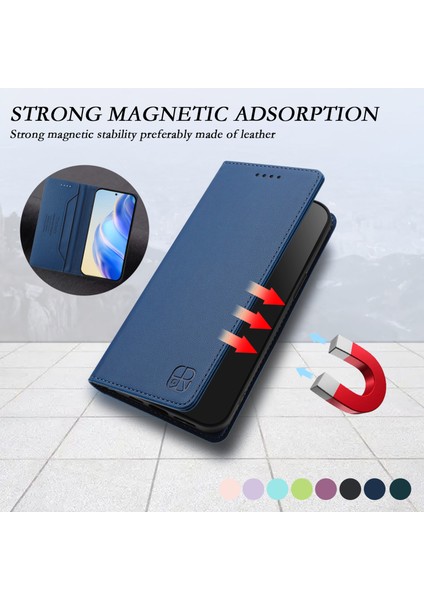 Xiaomi Poco X7 5g/xiaomi Redmi Note 14 Pro 5g Rınacasıs RC01 Deri Kılıf Rfıd Engelleme Cüzdan Standı Manyetik Kapanış Darbeye Dayanıklı Telefon Kapağı-Koyu Mavi (Yurt Dışından) fırsatları