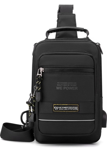 Erkekler Çok Fonksiyonlu Açık Omuz USB Spor Paketi (Yurt Dışından)