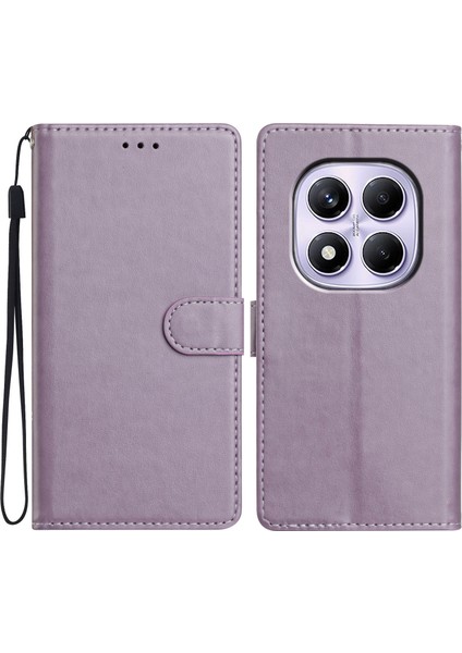 Xiaomi Redmi Note 14 Pro 4g Deri Kılıf Cüzdan Standlı Telefon Kapağı, Kullanışlı Kayış-Mor Için (Yurt Dışından)