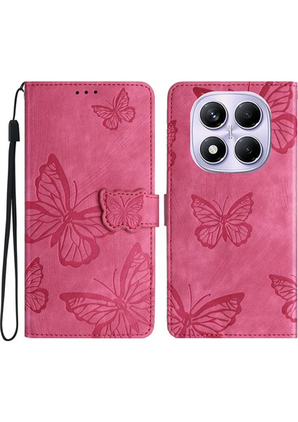 Xiaomi Redmi Note 14 Pro 4g Kılıf Için Tasarım Flip Cüzdan Deri Telefon Kapağı Skin-Touch-Gül (Yurt Dışından)
