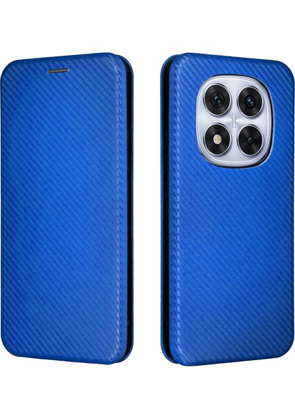 Xiaomi Redmi Note 14 Pro 4g Kılıf Karbon Fiber Doku Damla Korumalı Pu Deri Telefon Kapağı-Mavi Için (Yurt Dışından)