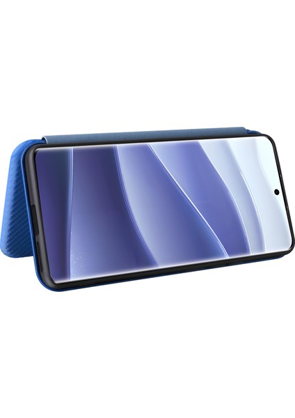 Xiaomi Redmi Note 14 Pro 4g Kılıf Karbon Fiber Doku Damla Korumalı Pu Deri Telefon Kapağı-Mavi Için (Yurt Dışından) modelleri