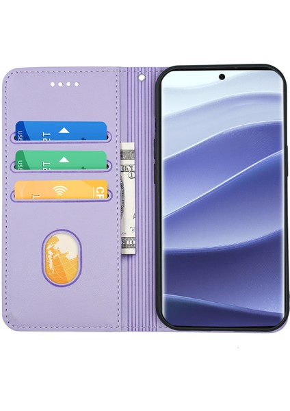 Xiaomi Redmi Note 14 Pro 4g Cüzdan Kılıf Manyetik Kapanış Pu Deri Telefon Kapağı-Mor (Yurt Dışından) modelleri
