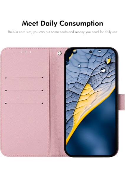 Xiaomi Redmi Için Not 14 Pro 4g Deri Kılıf Enkay Şapka-Prens Desen Baskı Kartı Yuvası Halkalı Telefon Kılıfı Kapak-Aşk Kalp (Yurt Dışından)